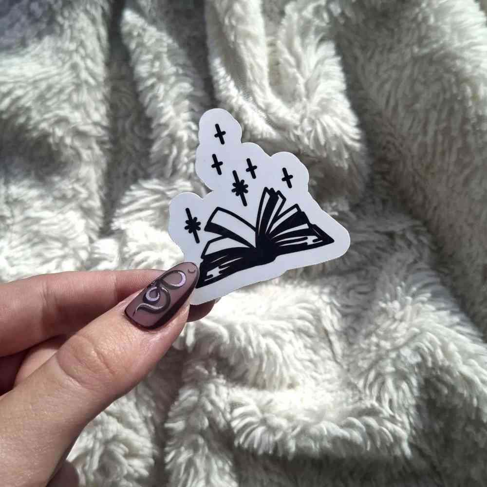 EvyHandmadeDesign - Magic Book Sticker - Wit/Zwart